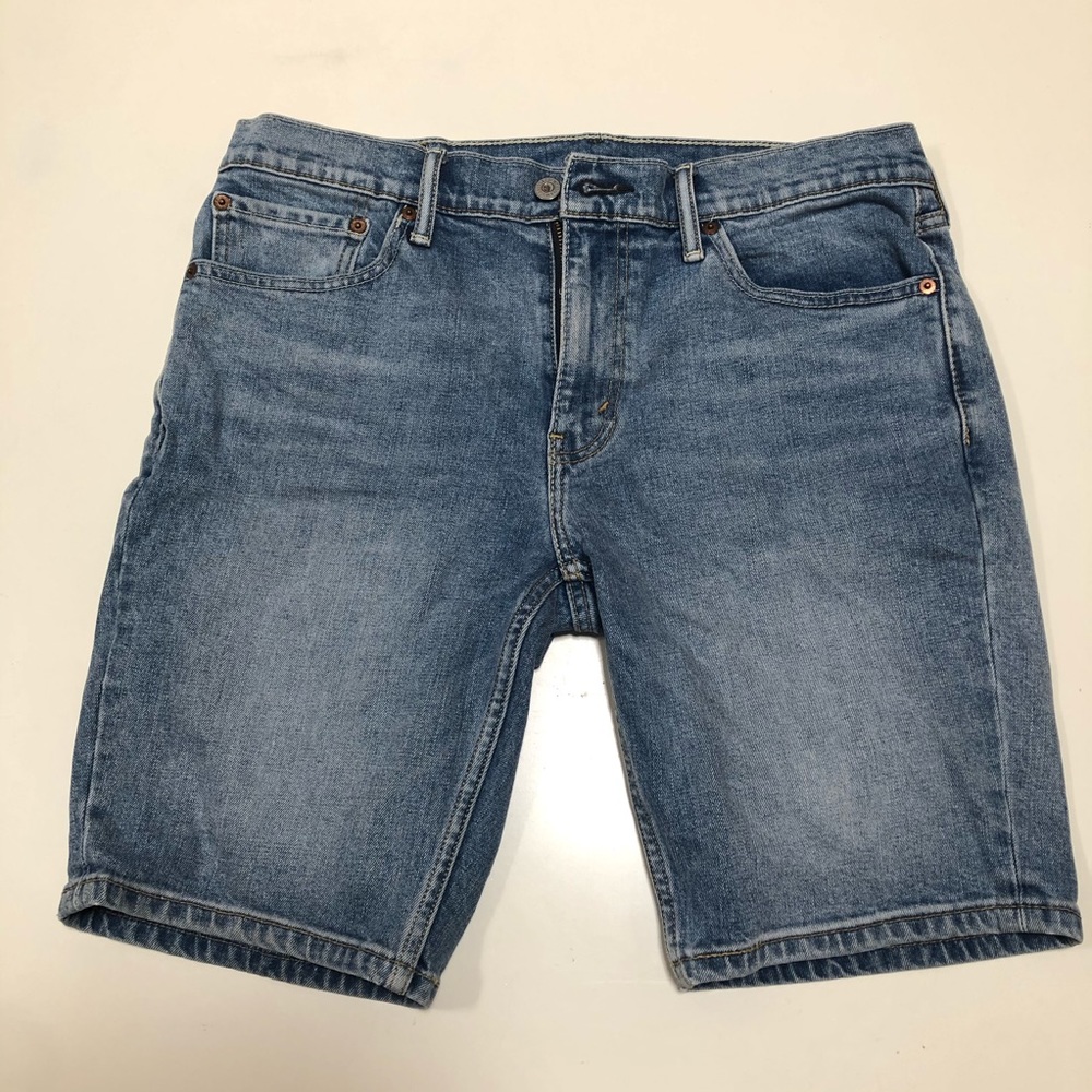 Levi's Men's Faded Blue Denim Cut-Off Shorts